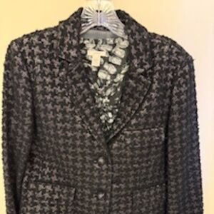 J.Crew Black Blazer with Silver Threading and Blouse